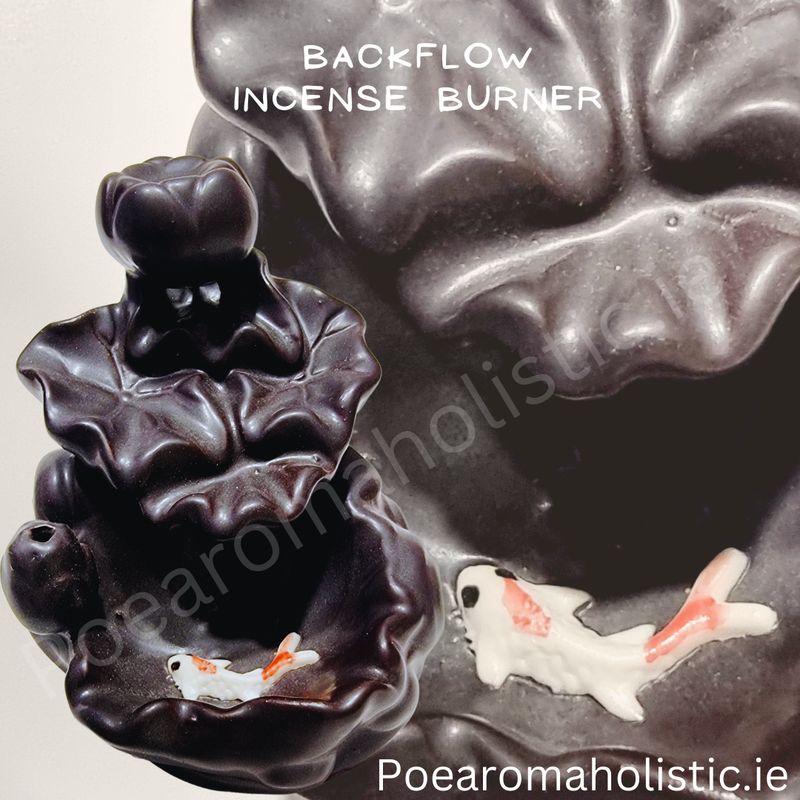 Backflow Incense Burner, Waterfall Incense Burner Holder, Handmade Ceramic Sticks, Cones, Swimming Fish Cone Burner 