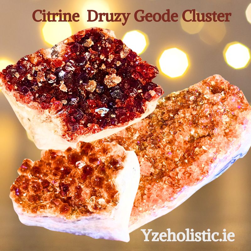 Citrine Druzy Crystal Cluster Specimen