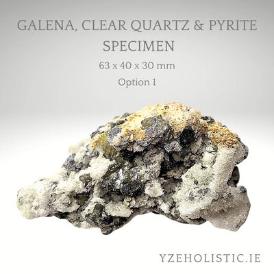 Galena, Clear Quartz &amp; Pyrite Specimen