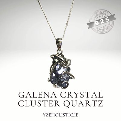 Galena Natural Stone Sterling Silver Pendant Necklace