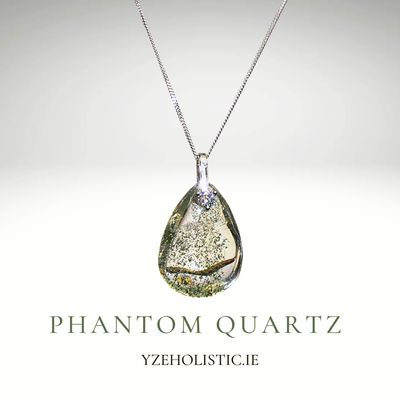 PHANTOM QUARTZ CRYSTAL 925 STERLING SILVER PENDANT AMULET