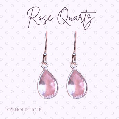 Rose Quartz Crystal 925 Sterling Silver Earrings