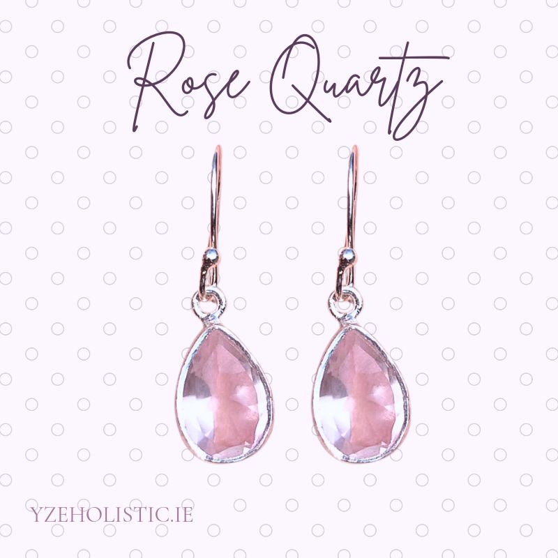 Rose Quartz Crystal 925 Sterling Silver Earrings