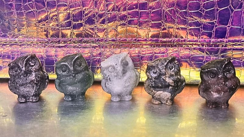 Jade Owl Stone Carvings  Animal Crystal Carving 
