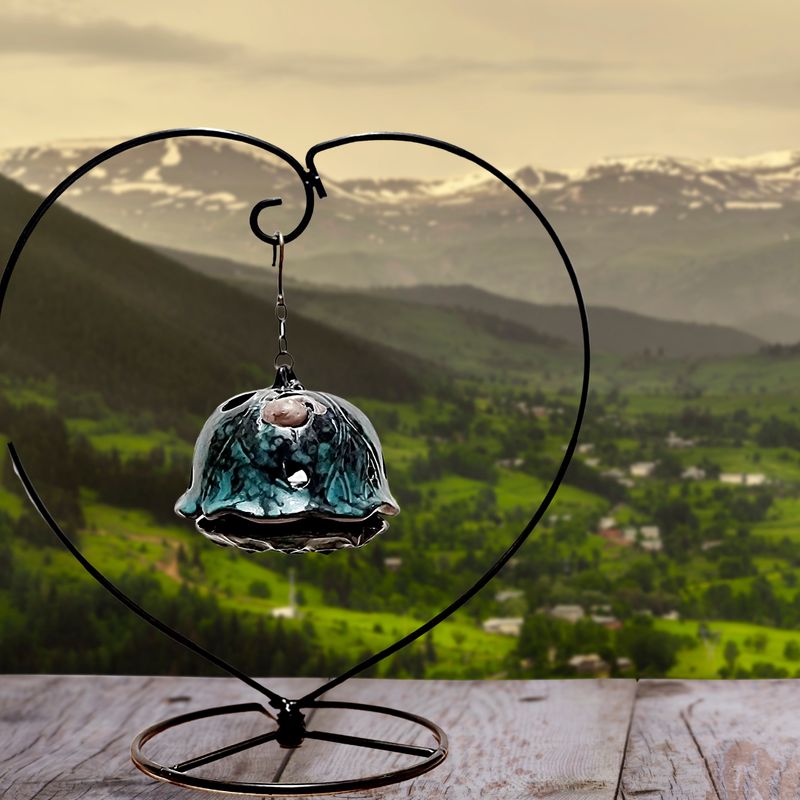 Incense Burner Holder Hanging Backflow Cone Lotus Burner with Heart Iron Stand 