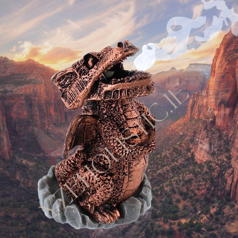 Dragon Incense Cone Burner Holder Bronze 