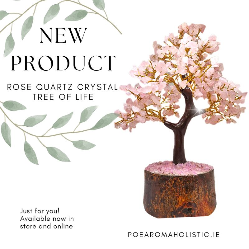 Rose Quartz Crystal Tree of Life Gem Tree Ornament 