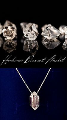 Herkimer  Diamond Amulet Pendant 925 Silver 
