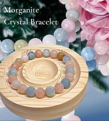MORGANITE CRYSTAL BEAD BRACELET(10-12mm bead)