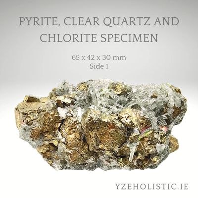 Pyrite, Clear Quartz &amp; Epidote Specimen