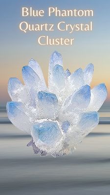 Phantom Blue Crystal Cluster Quartz Flower 