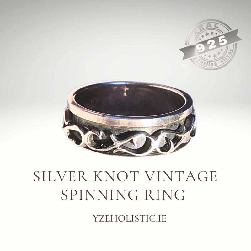 Silver Knot Vintage Spinning Ring 925 Sterling Silver 