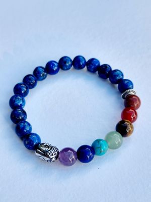 Bracelet Lapis Lazuli Elastic Chakra - Communication Diplomacy Inner Power