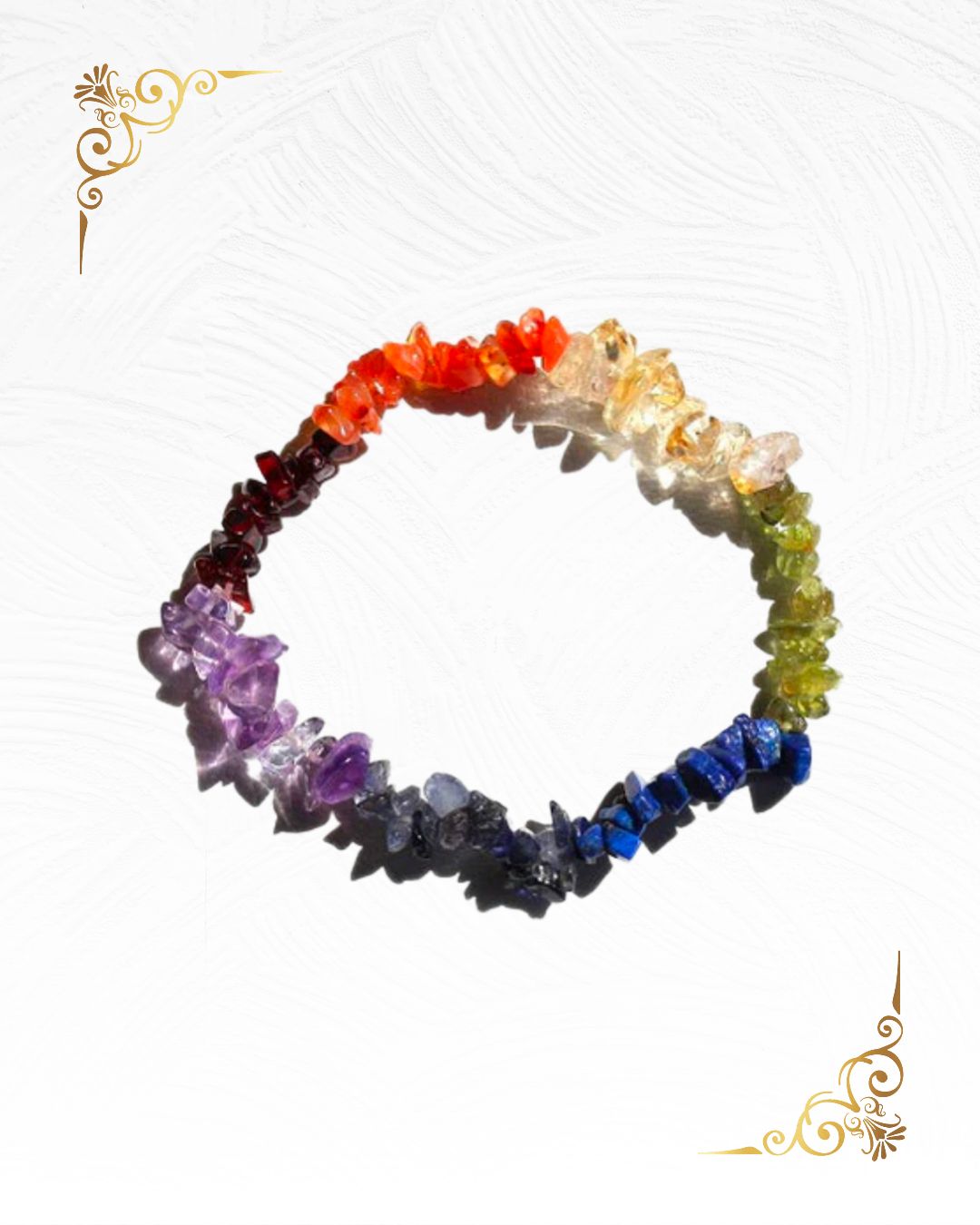 7 Chakra Chip Crystal Bracelet Elastic