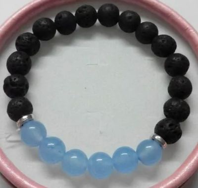 Aqumarune Lava Bracelet Aromatherapy nutural stone elastic crystal round bead 