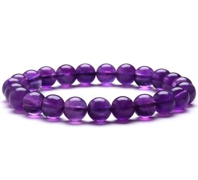 Amethyst Crystal Bracelet ±6 mm Bead Elastic