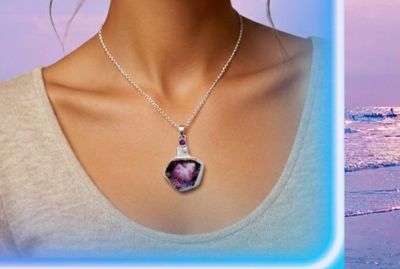 Auralite 23 Crystal -  Rainbow Moonstone -  Amethyst - Sterling Silver "REBIRTH" ~ Amulet Necklace
