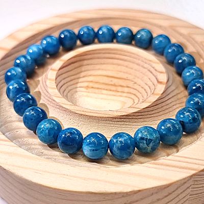 Kyanite Crystal Bracelet Bead Blue Elastic ±9mm
