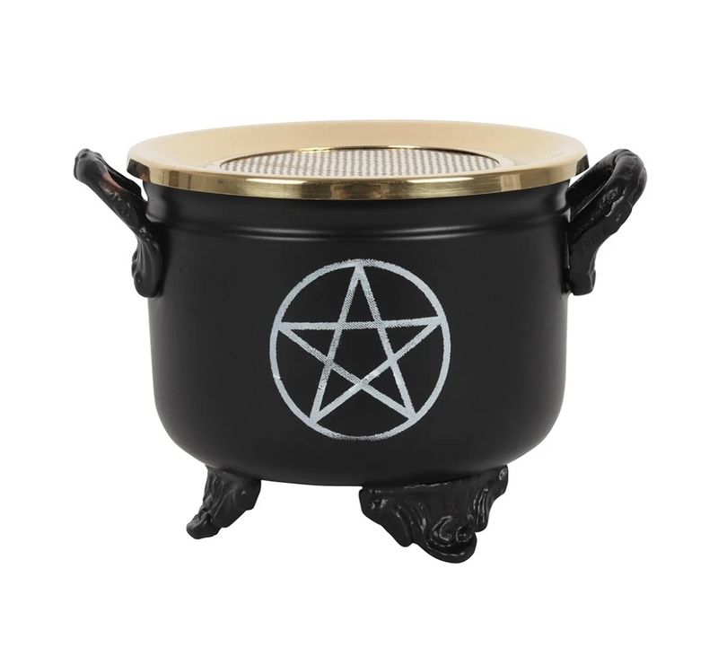 Pentagram Cauldron Oil / Backflow Cone Incense Burner Holder Candle Holder - Diffuser Essential Oils - Wax 
