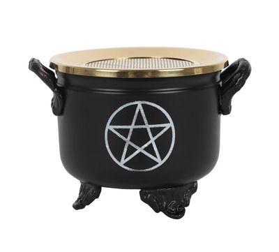 Pentagram Cauldron Oil / Backflow Cone Incense Burner Holder Candle Holder - Diffuser Essential Oils - Wax 