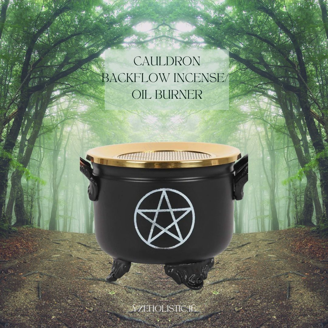 Pentagram Cauldron Oil / Backflow Cone Incense Burner Holder Candle Holder - Diffuser Essential Oils - Wax 