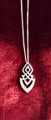 STERLING SILVER GEOMETRIC PENDANT NECKLACE — MODERN CELTIC INSPIRED DESIGN  