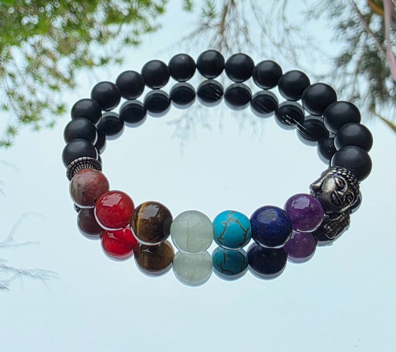 Tourmaline Crystal Bracelet Black Round Bead - Chakra Natural Stone 