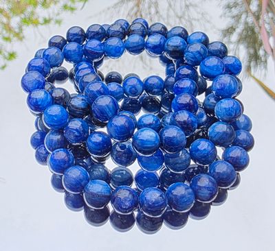 Kyanite Crystal Bracelet Round Bead Elastic ±8mm