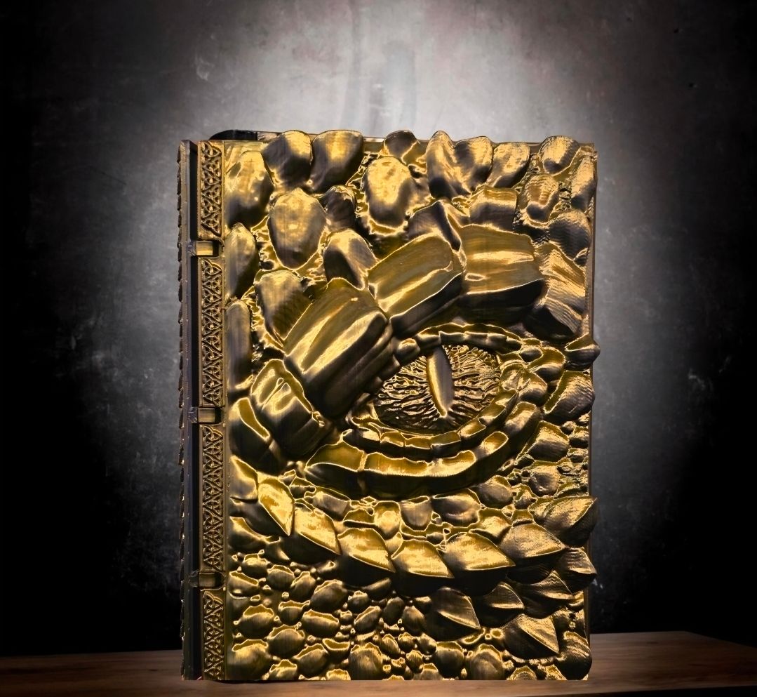 3D Printed Realistic Dragon Journal – Notebook, Fantasy Writing Gift, Unique Customizable Sketchbook Cover