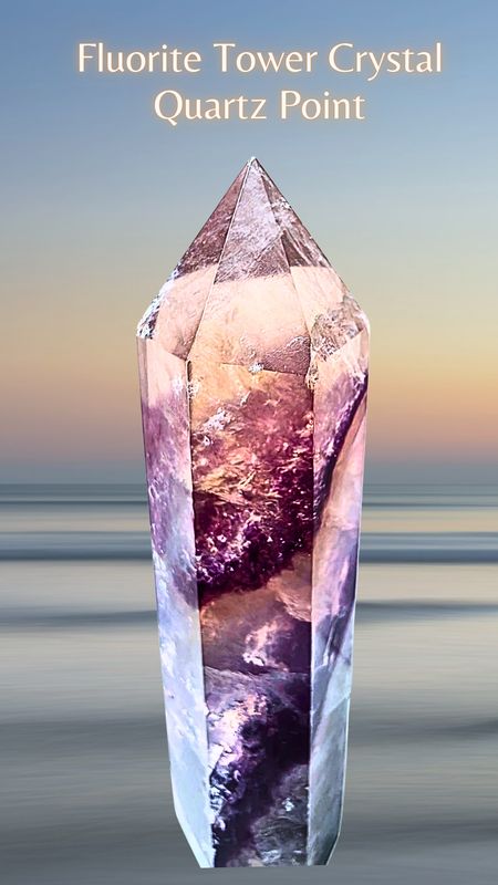 Fluorite Crystal Quartz Crystal Tower Natural Stone Energy Generator 