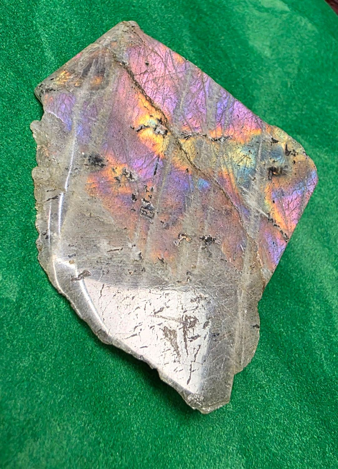 Labradorite Purple Shimmer Crystal Quartz Free Form / Raw Narrative Stone 