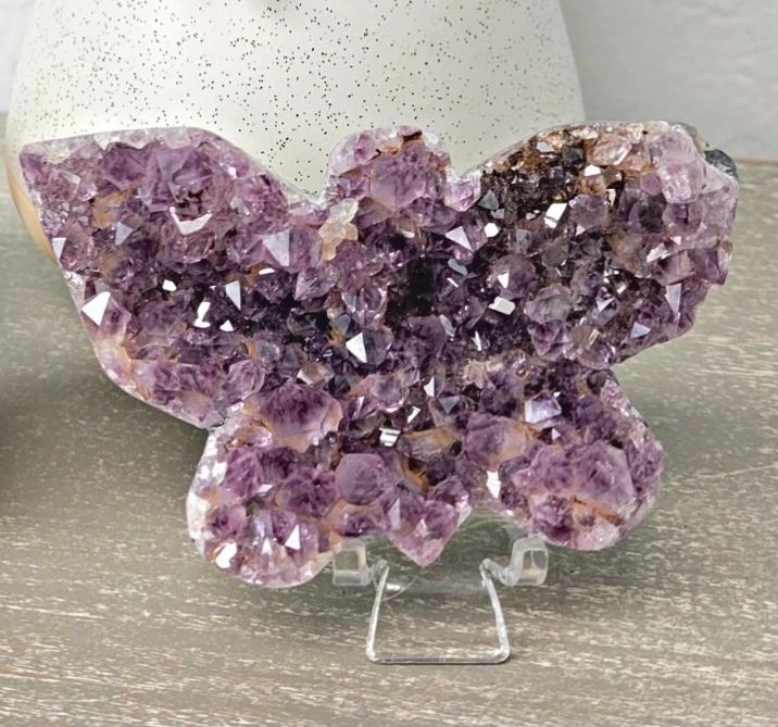 Amethyst Crystal Geode Cluster Batterfly Natural Crystal Geode