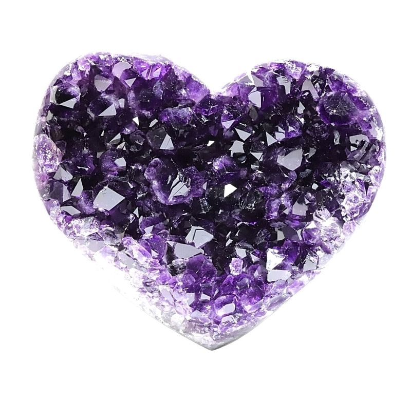 Amethyst Crystal Geode Cluster Heart Natural Crystal Geode