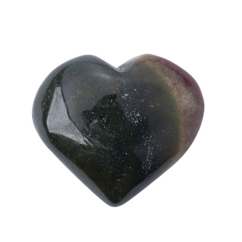 Bloodstone Crystal Puff Heart Natural Stone 