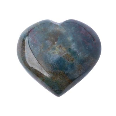 Bloodstone Crystal Puff Heart Natural Stone 