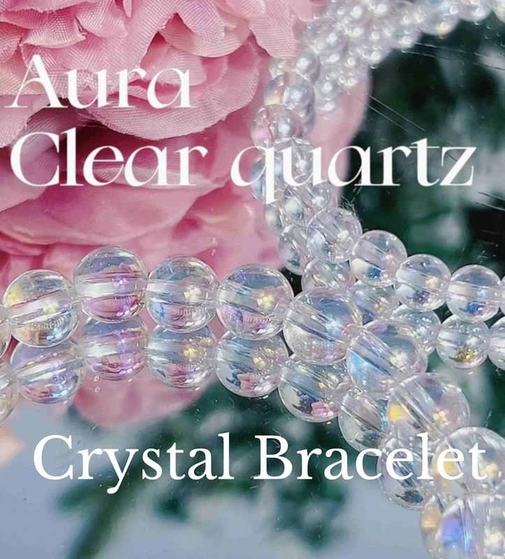 Angel Aura Crystal Bracelet Clear Rainbow Quartz ±6mm