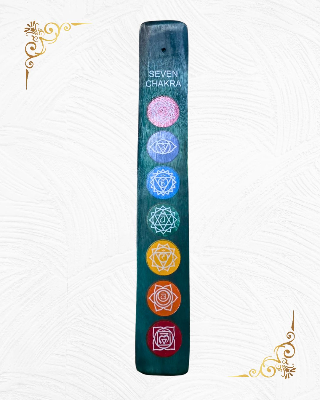 Incense wooden holder Green Chakra / Hamsa Hand 