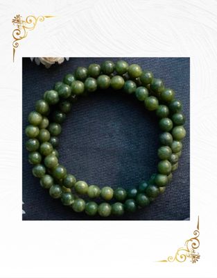 NEPHRITE JADE ROUND BEAD BRACELET ±6mm