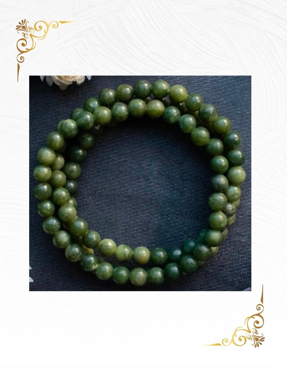 NEPHRITE JADE ROUND BEAD BRACELET ±6mm