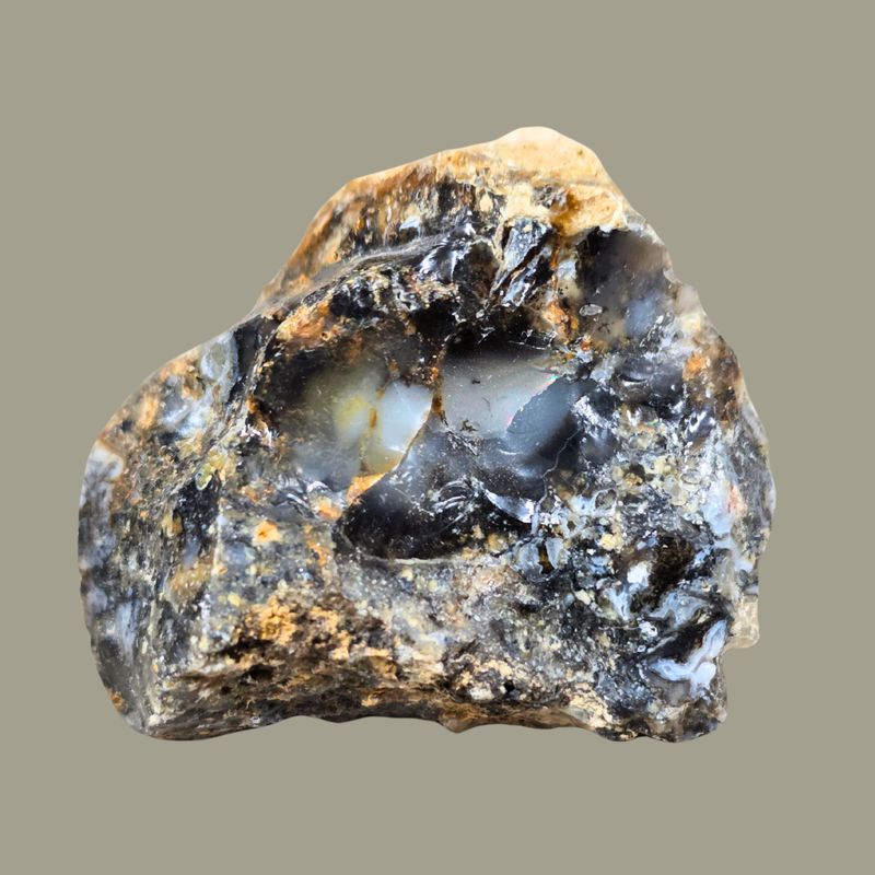 Rough Black Opal Crystal - Protection - Peace - Purity 