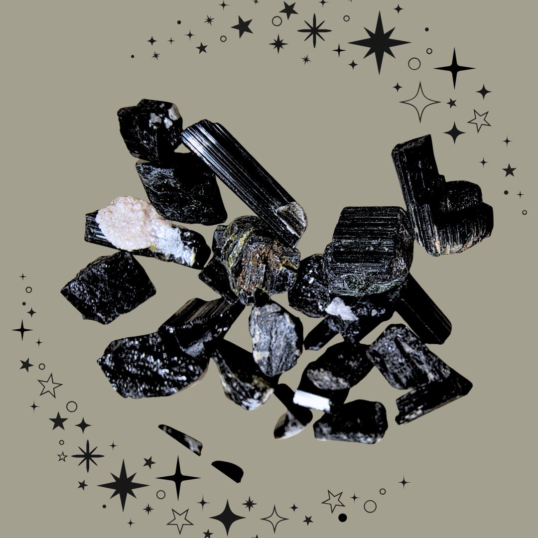 Tourmaline Black Crystal Point Natural Stone ±10mm