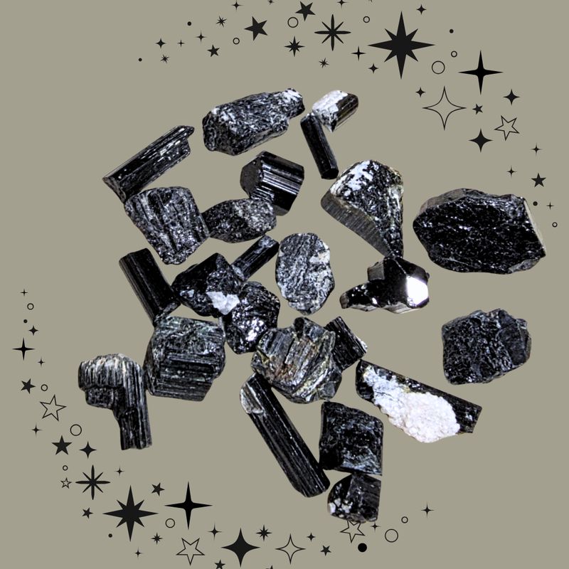 Tourmaline Black Crystal Point Natural Stone ±10mm