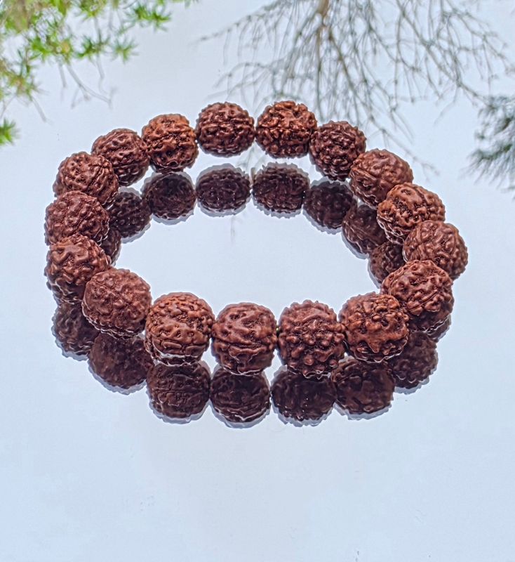 Rudraksha Seed Bead Bracelet Large Bead - Emotional Balance - Protection ±12-14mm