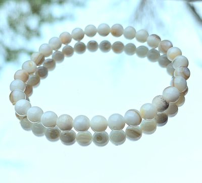 White Agate Bracelet Energy Balance ±6mm