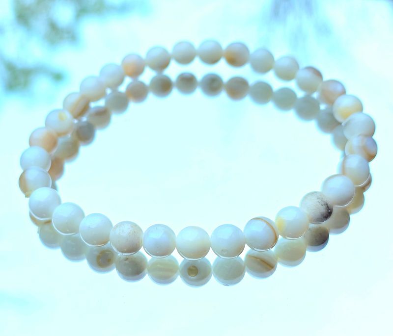  White Agate Bracelet Energy Balance ±6mm