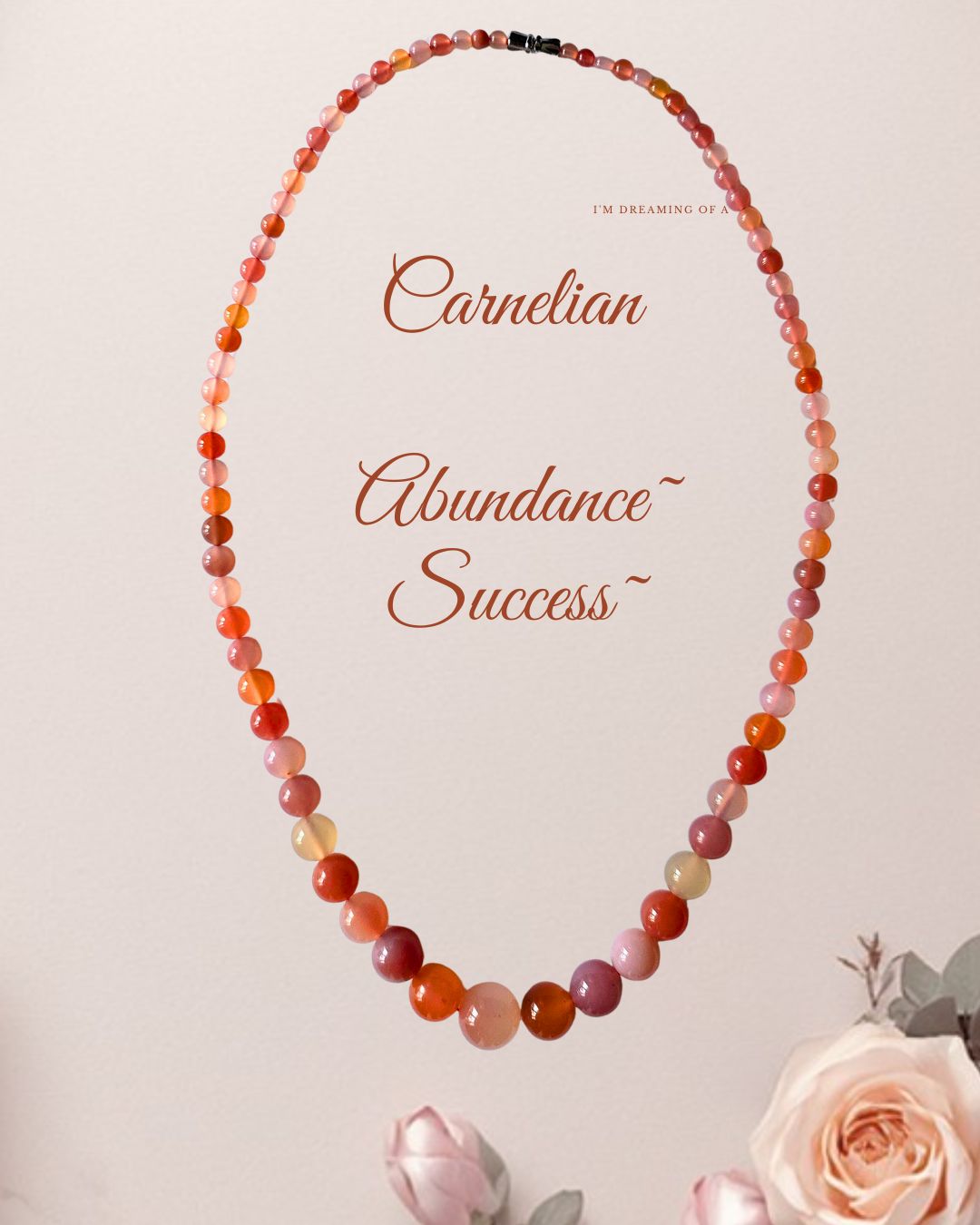 Carnelian Round Bead Necklace 