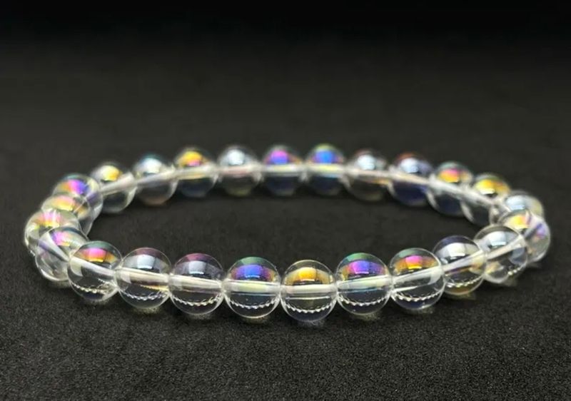 Angel Aura Crystal Bracelet Clear Rainbow Quartz - Unconditional Love - "Goddess Energy"