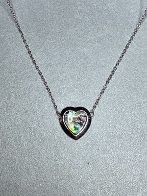 Abalone Shell Heart Crystal Pendant Necklace Choker
