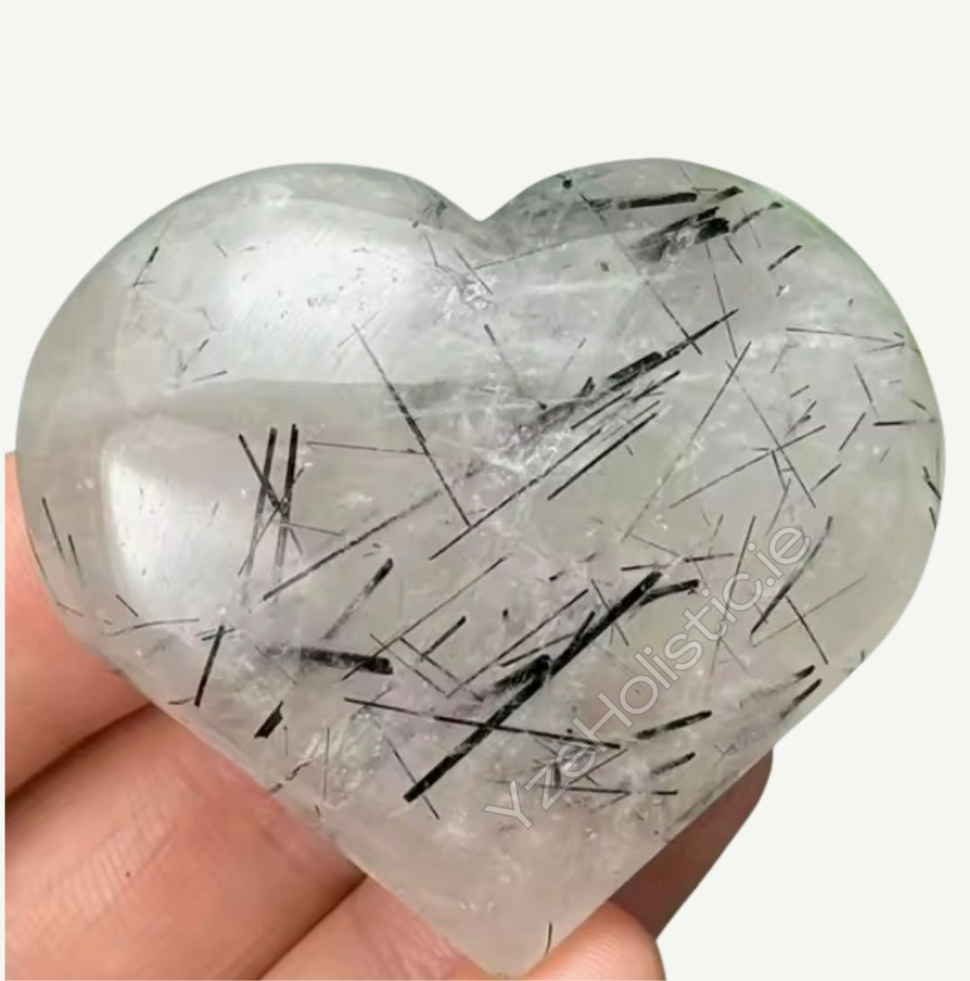 Tourmaline Black Matrix Natural Crystal Heart Shape  