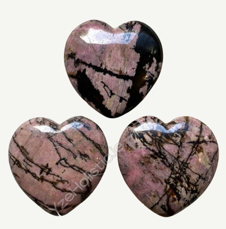 Rhodonite Heart Crystal Natural Stone Carving 